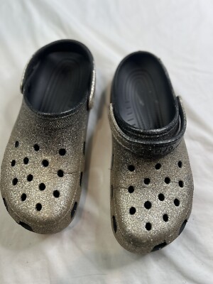 Crocs Classic Ombre Black Gold Glitter Clog Slip On Mens Size 11 A041024  - Main Image