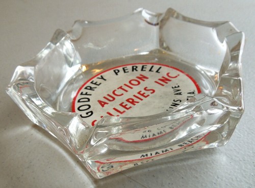 Godfrey Perell AUCTION GALLERIES Miami Beach FL Glass Advertising ASHTRAY - Picture 4 of 4