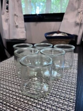 Lot Of 6 Yoplait Oui Yogurt 5 oz Glass Jars Crafts DIY Crafts Organize Storage