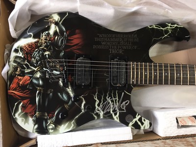 Peavy Thor Predator Guitar Marvel Series Signed By Stan Lee W