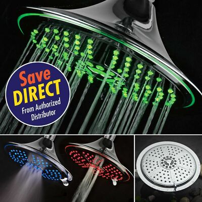 Dreamspa  Luxury Extra-Large 8 inch Rainfall LED Shower Head with 5 Settings