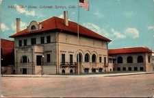Postcard Elk's Home in Colorado Springs, Colorado B.P.O.E. Lodge No. 309