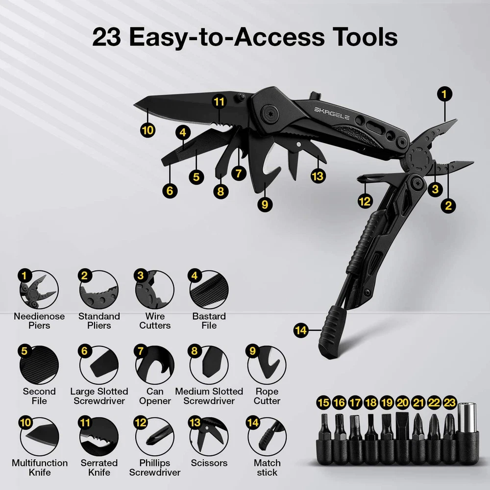 Multi-tool Camping Tool Knife with Sheath 23-in-1 (Black) Multi-tool Camping Tool Knife with Sheath 23-in-1 (Black)