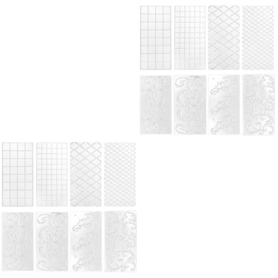 8 Pcs Transaprent Cake Templates Wedding Stencil Cookie Fondant Flowers