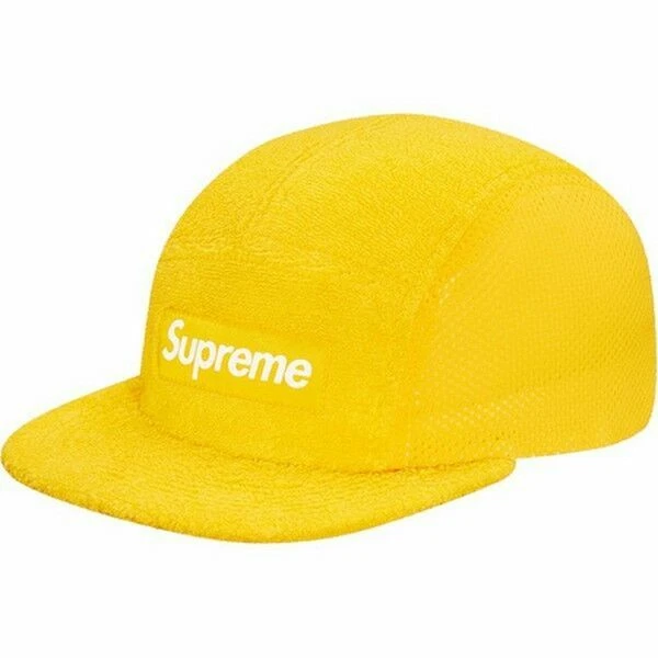 Capuchon de camp panneau latéral en maille Supreme Terry jaune OS S/S 16
