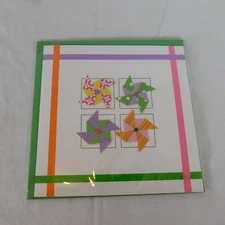 Paper Magic Group Blank Inside Greeting Note Card Colorful Pinwheels Envelope