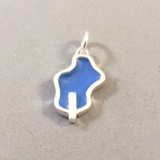 .925 Sterling Silver 3-D SWIMMING POOL With Diving Board CHARM Pendant 925 HM10