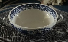 Vintage Grindley English Country Inns Serving Bowl Blue White Staffordshire