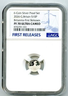 2026 S10P GREAT BRITAIN 1/20 OZ SILVER PROOF NGC PF70 BRITANNIA FIRST RELEASES