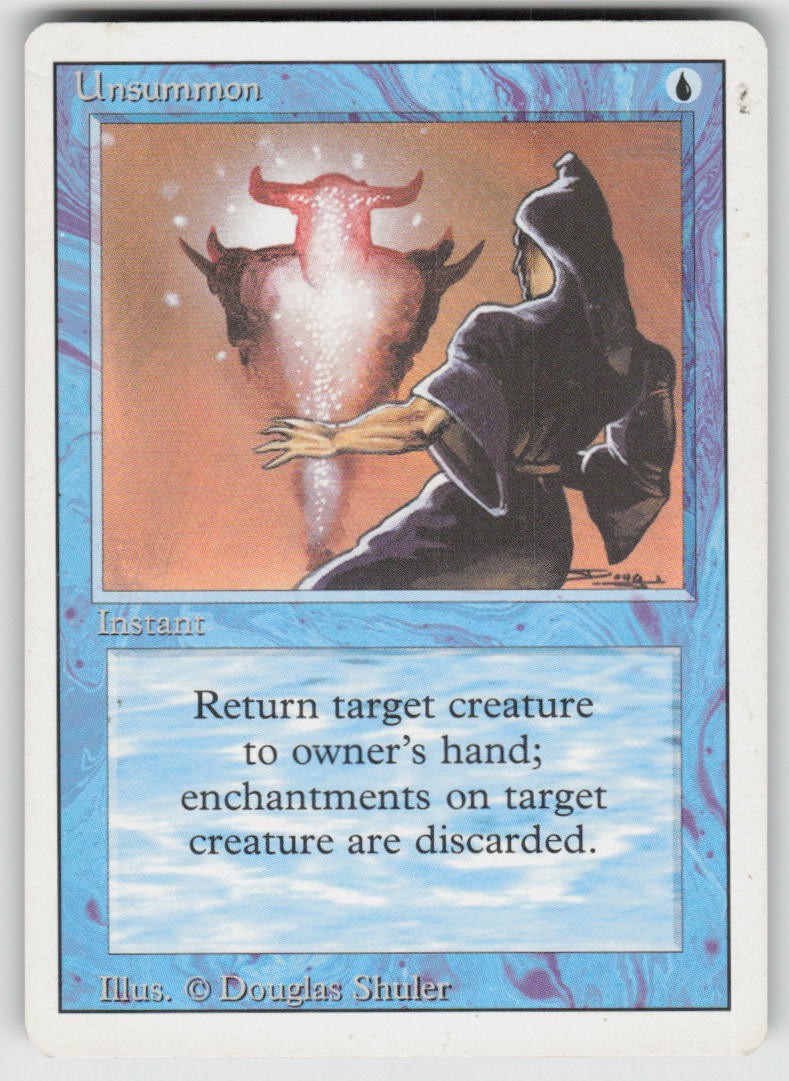 Unsummon Common Revised Edition MTG Moderately Played 1994
