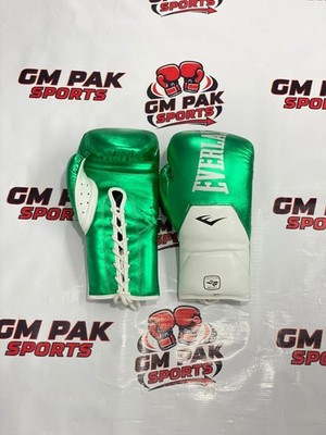 Everlast Elite boxing gloves Green Lace Up Pro Sparring Gloves 8oz-16oz