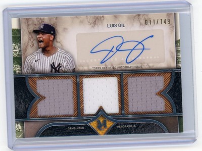 HL-P01 2025 Topps Museum Collection Luis Gil #SPTRA-LG /149 Triple Relic Auto
