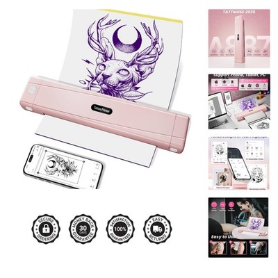 2026 New Version Tattoo Stencil Printer with 10pcs Transfer Paper, Wireless T...