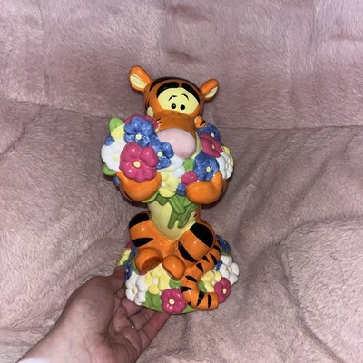 Disney Tigger with Flowers Ceramic Coin Bank 8.5'' Tall Park Lane For Ages 8 +