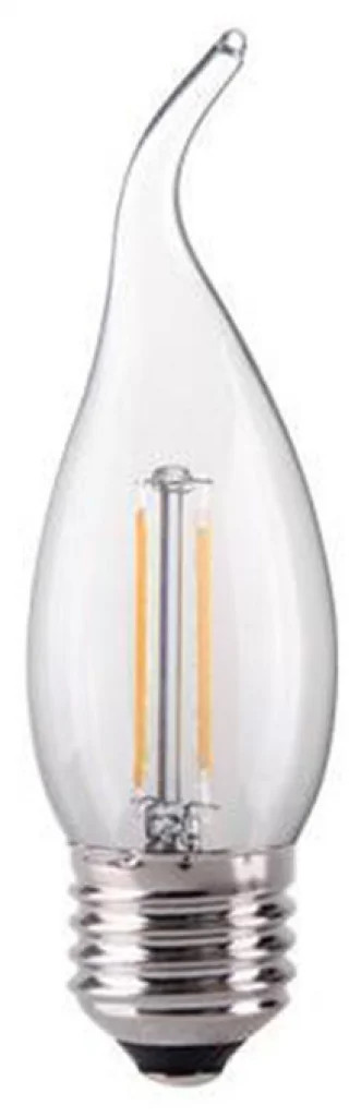 Clear 2w Flame Tip LED Candle Non Dimmable 2700K E27 190lm =20w