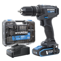 Hyundai Akku Schlagbohrschrauber 20V 50Nm Set 75Tlg Mit 2 Ah Akku Koffer