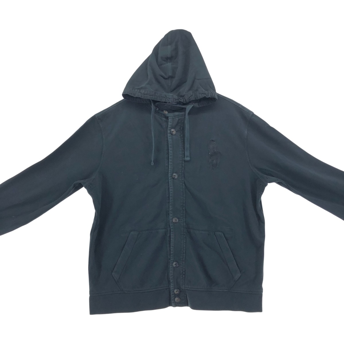 Vintage Ralph Lauren POLO by Ralph Lauren Big Pony Button felpa con cappuccio uomo XL