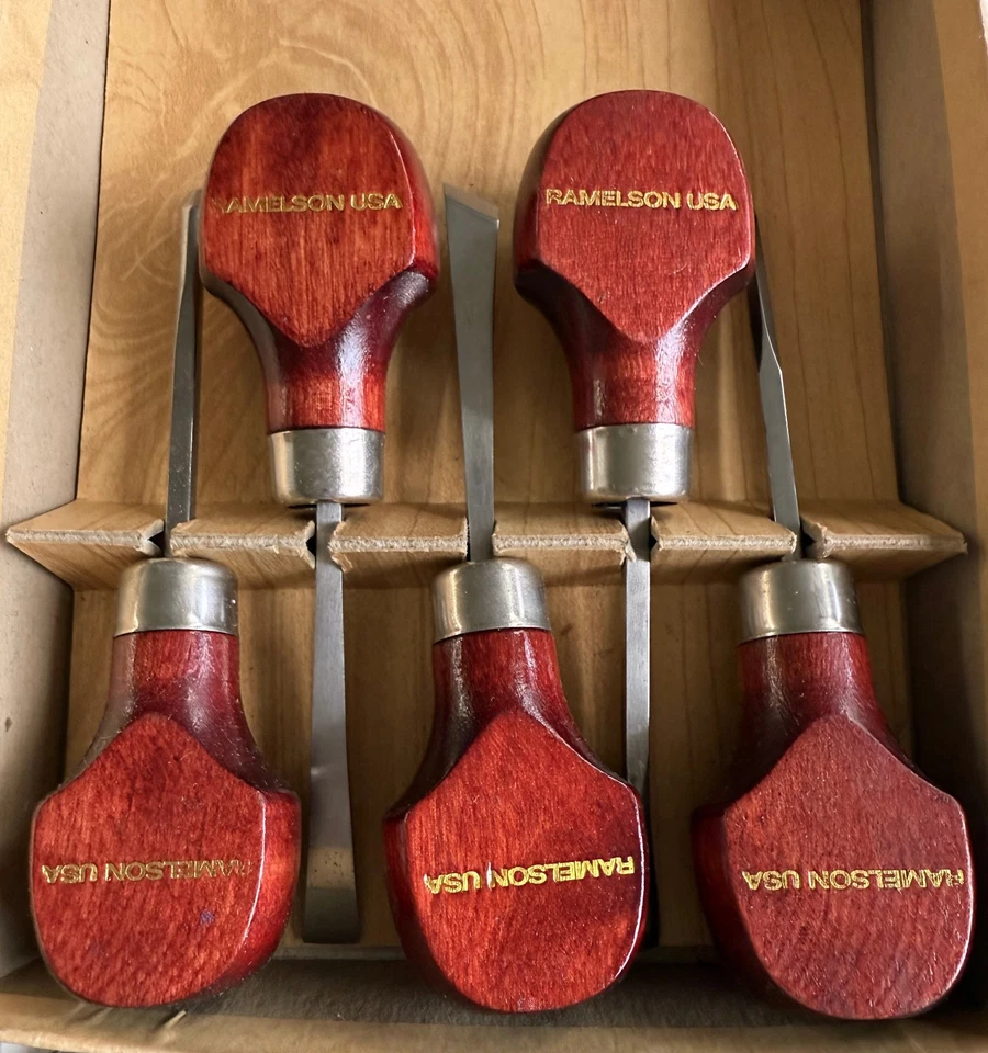 Juego de talla de madera tallada en madera bloque de linóleo UJ Ramelson de 5 piezas, 3 brayers para grabado Foto 4 de 4