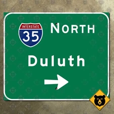 Duluth Minnesota Interstate 35 north highway road freeway sign 12x10