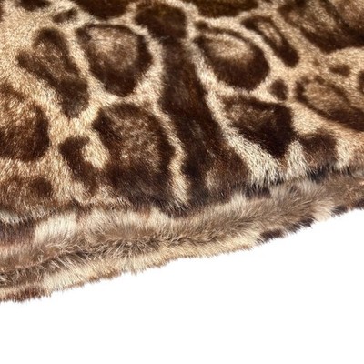 GUCCI Vintage Logo Belted Fur Leopard Long Coat Jacket #40 Black