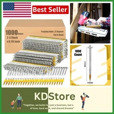 Heavy-Duty Galvanized 21° Ring Shank Framing Nails, 1000 Count