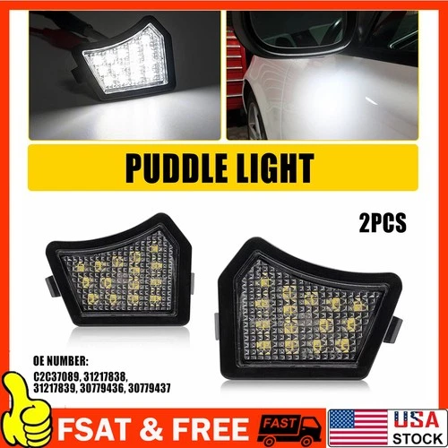2X Mirror Puddle LED-Under Light For Volvo XC90 S40 S60 V50 V60 C30 For Jaguar
