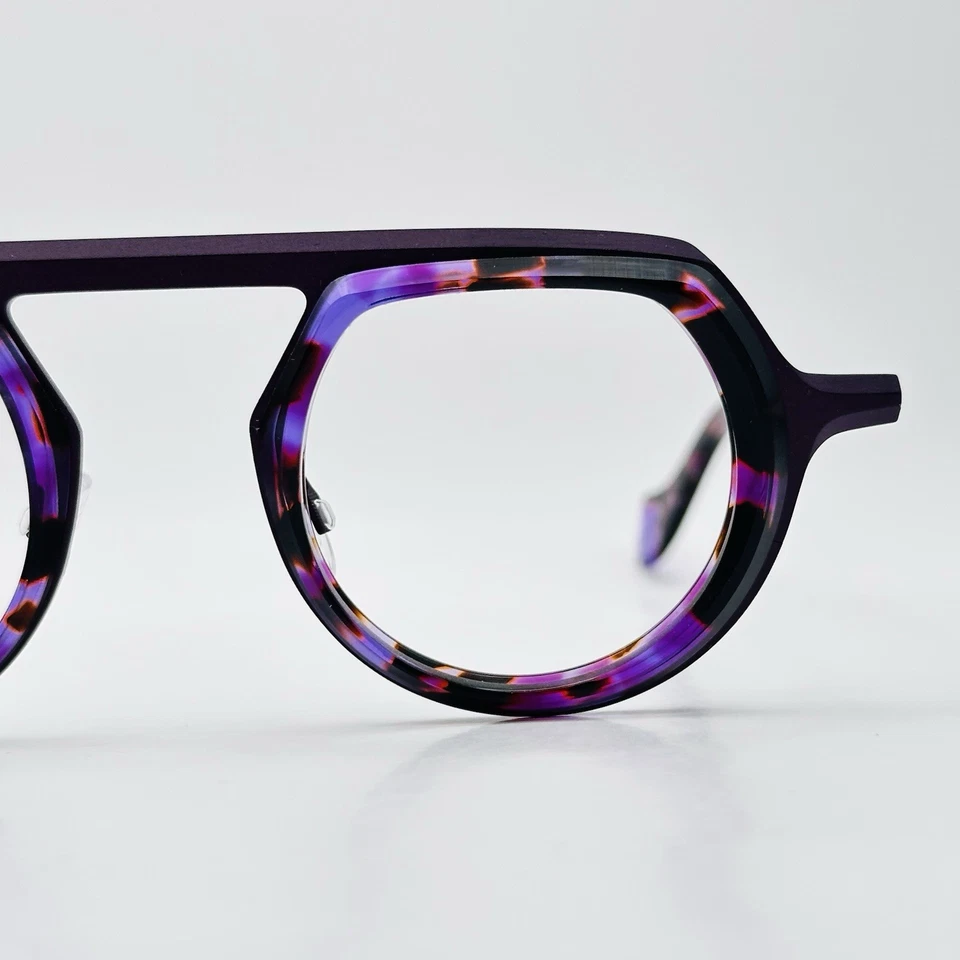 Anteojos Theo para mujer y hombre redondos púrpura bisel de titanio 5 Bélgica NUEVO Foto 2 de 4