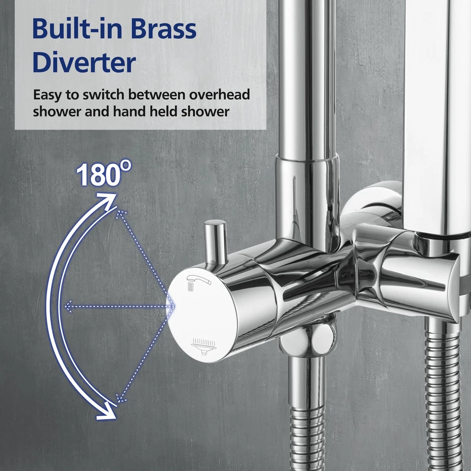 ACA WELS 8'' Rain Shower Head Set Round 5-Mode Handheld High Pressure Chrome AU - image 4 of 4