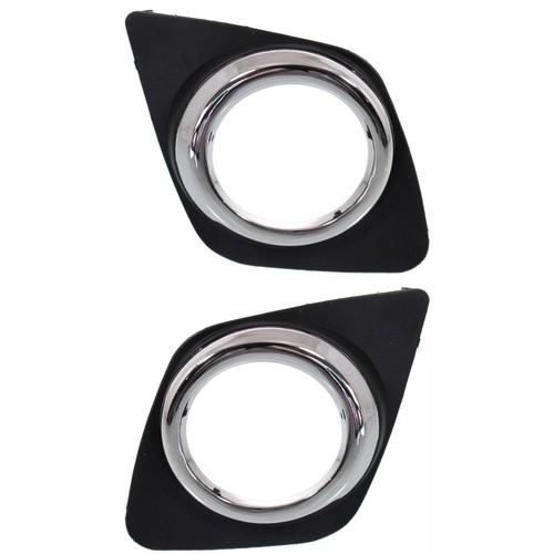 Fog Light Trim Set For 2009-2012 Toyota RAV4 Left and Right Black and Chrome 2Pc - Picture 1 of 9
