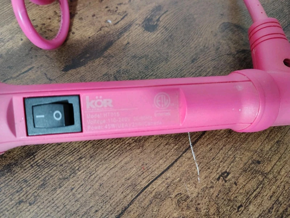 Nume Pink Curling Wand Tourmaline Curler Hair Styling Iron HB025u Salon 1.25” - Image 2 of 4