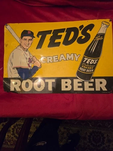Vintage Ted's Creamy Root Beer Heavy Duty Metal Sign. Cool Collectible!