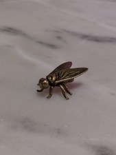 Vintage Brass Fly Ornament Tiny Insects Figurine Collectible Home Decor