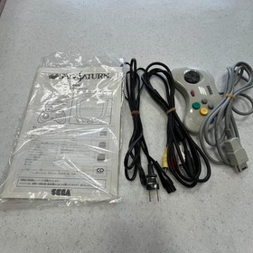 SEGA Saturn HST-0014 White Console System Controller Box Cables Manual Tested
