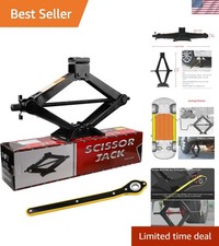 Compact 2 Ton Scissor Jack With Wrench - Ideal For Quick Vehicle Assistance Compact 2 Ton Scissor Jack With Wrench - Ideal For Quick Vehicle Assistance