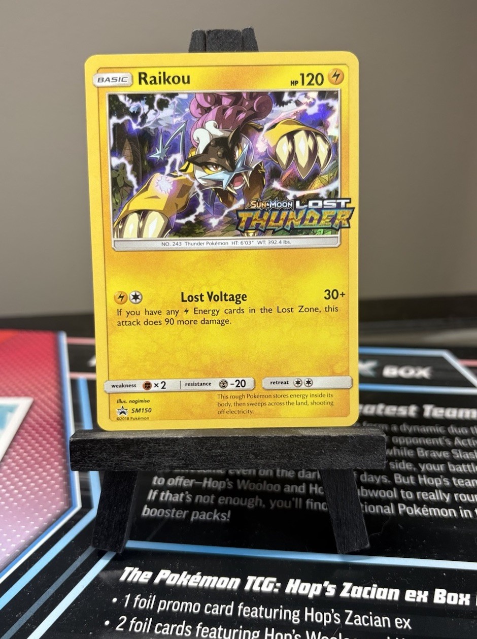 POKEMON PROMO CARD - SUN AND MOON - PRERELEASE - RAIKOU SM150 (HOLO) NM