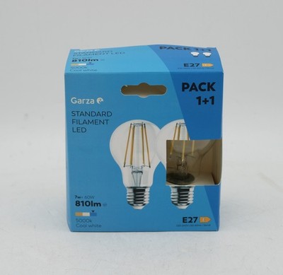 Garza - Pack mit 2 Standard-LED-Filamentlampen A60, 7W entspricht 60W Glühlampe
