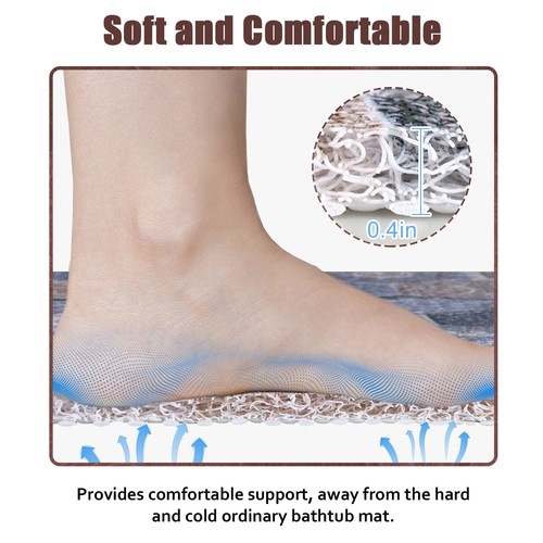 Shower Mat Non-Slip, 24x16 Inch Soft Comfort Bath Mat with Drainage Holes, PV... - Bild 3 von 8