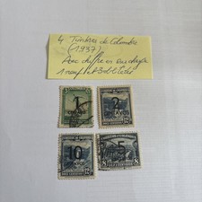 Timbres de Colombie. Avec chiffre en surcharge. 1937
