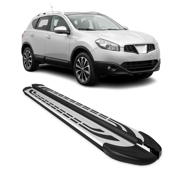 Trittbretter Seitenbretter FüR Nissan Qashqai +2 NJ10 2008-2014 Alu Schwarz-image