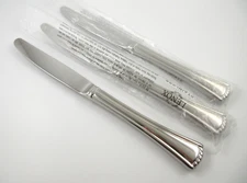 Lenox BUTLERS PANTRY 3 Dinner Knives Glossy Stainless Steel Flatware