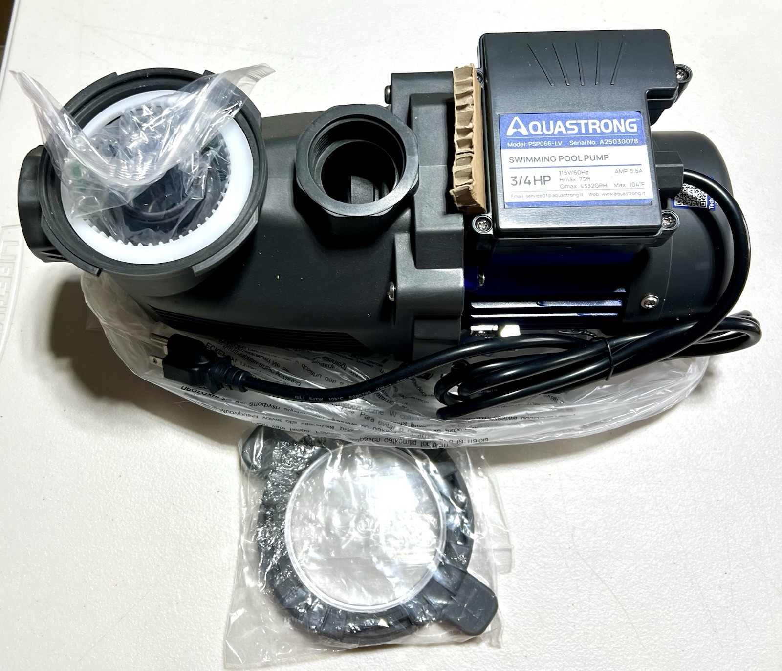 AQUASTRONG 3/4 HP Above Ground Pool Pump w Timer Powerful Self-Priming Pump 115V