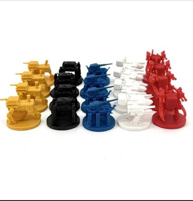 Scythe Board Game Replacement Figures 20 Pieces Lot White Black Yellow Blue Red