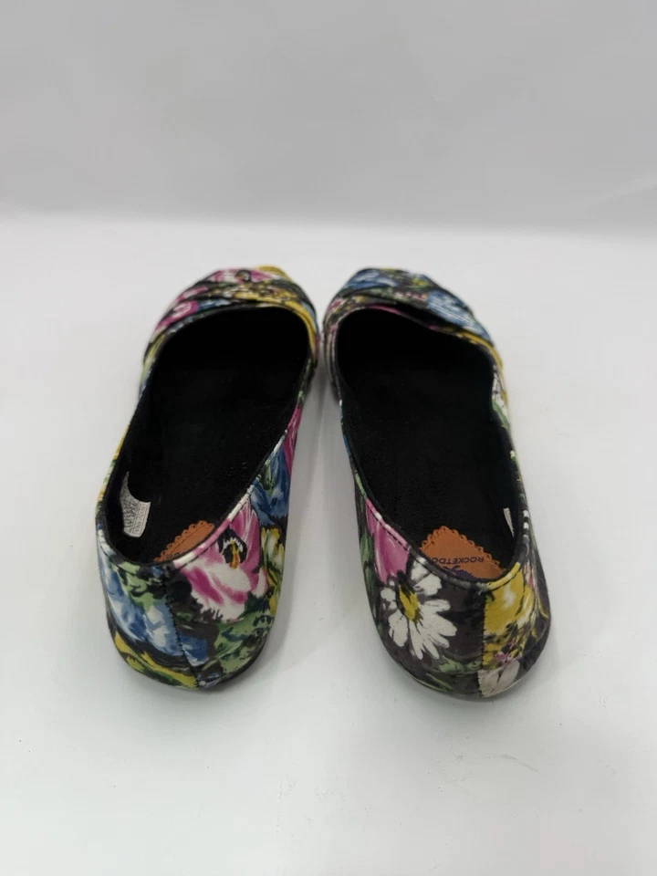 Sapato sem salto feminino Rocket Dog tamanho 9 multicolorido estampa floral tecido slip on - Imagem 3 de 4