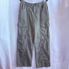 Aeropostale Pants Utility Cargo Women's L Cotton Green Baggy