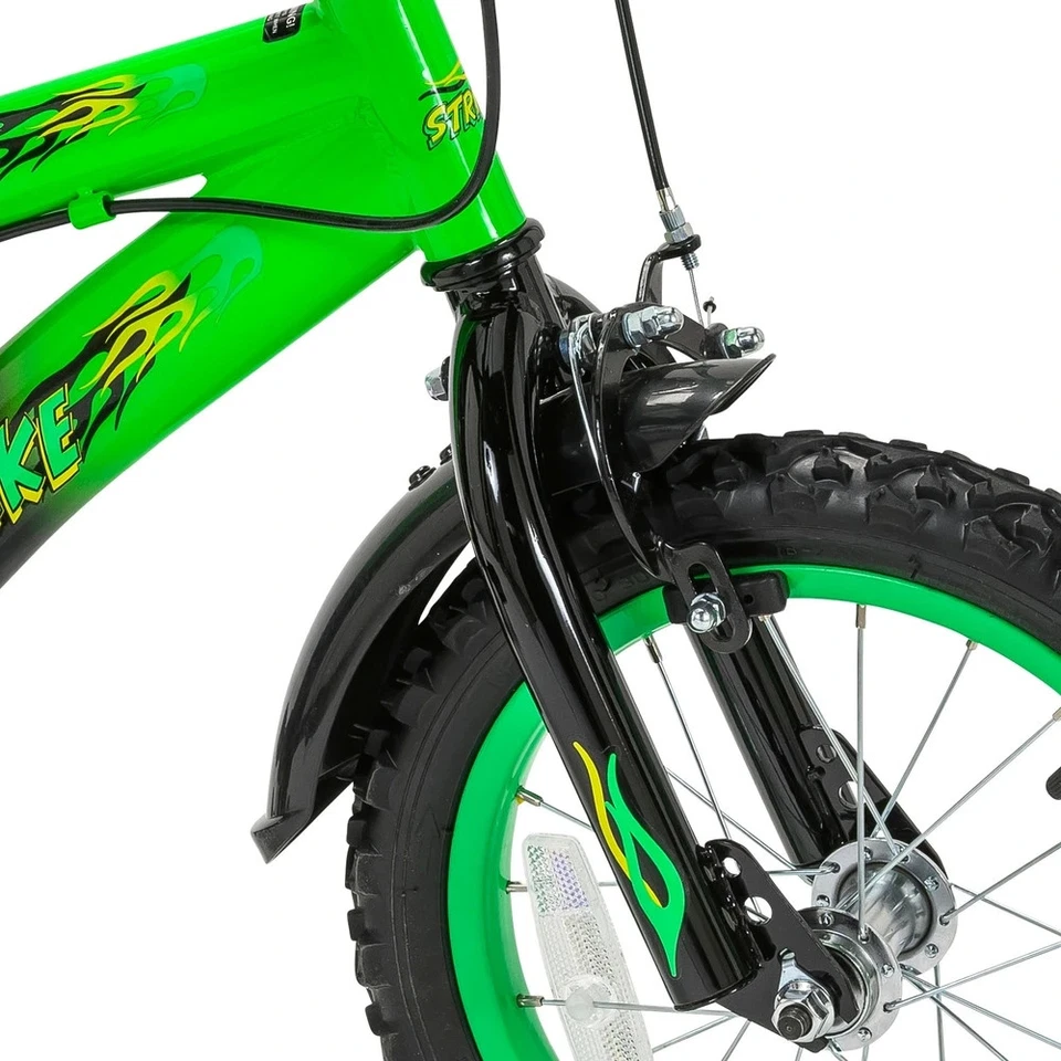14 Inch Strike Bike Green and Black – Steel Frame Kids Bike 4-6 Years - Image 4 of 4