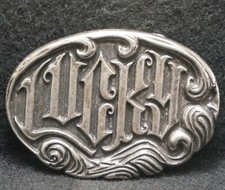XC05118 NOS REALLY NICE VINTAGE 1990s  LUCKY  NAME FASHION MENS BELT BUCKLE