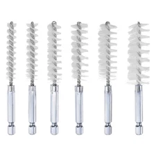 6Pcs Bore Brush Set 8mm,10mm,12mm,15mm,17mm,19mm Different Bristle Lengths Nylon