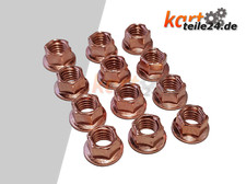 Kart Rennkart Kartteile Radmutter CIK M8 SW 10 selbstsichernd Kupfer 12 Stück