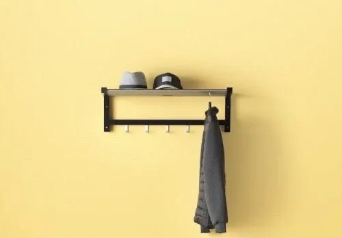 IKEA TJUSIG Black Hat rack coat hanger BLACK 79 cm eBay