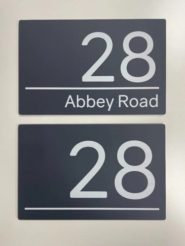 House Signs Plaques Contemporary Door Numbers Grey Personalised Name Door Plaque - Picture 5 of 8